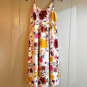 Old Navy White Floral Cami Sundress with Pockets - Size Small